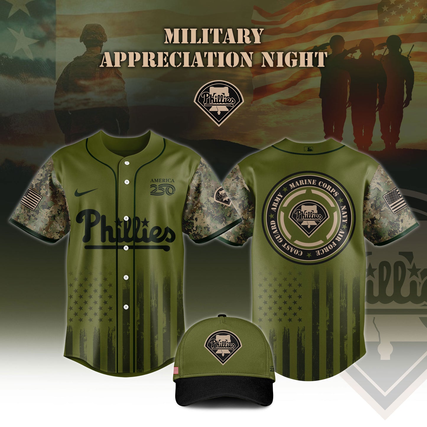 .Baseball x Military Appreciation 250 America Jersey Limited Edition 2026 V1
