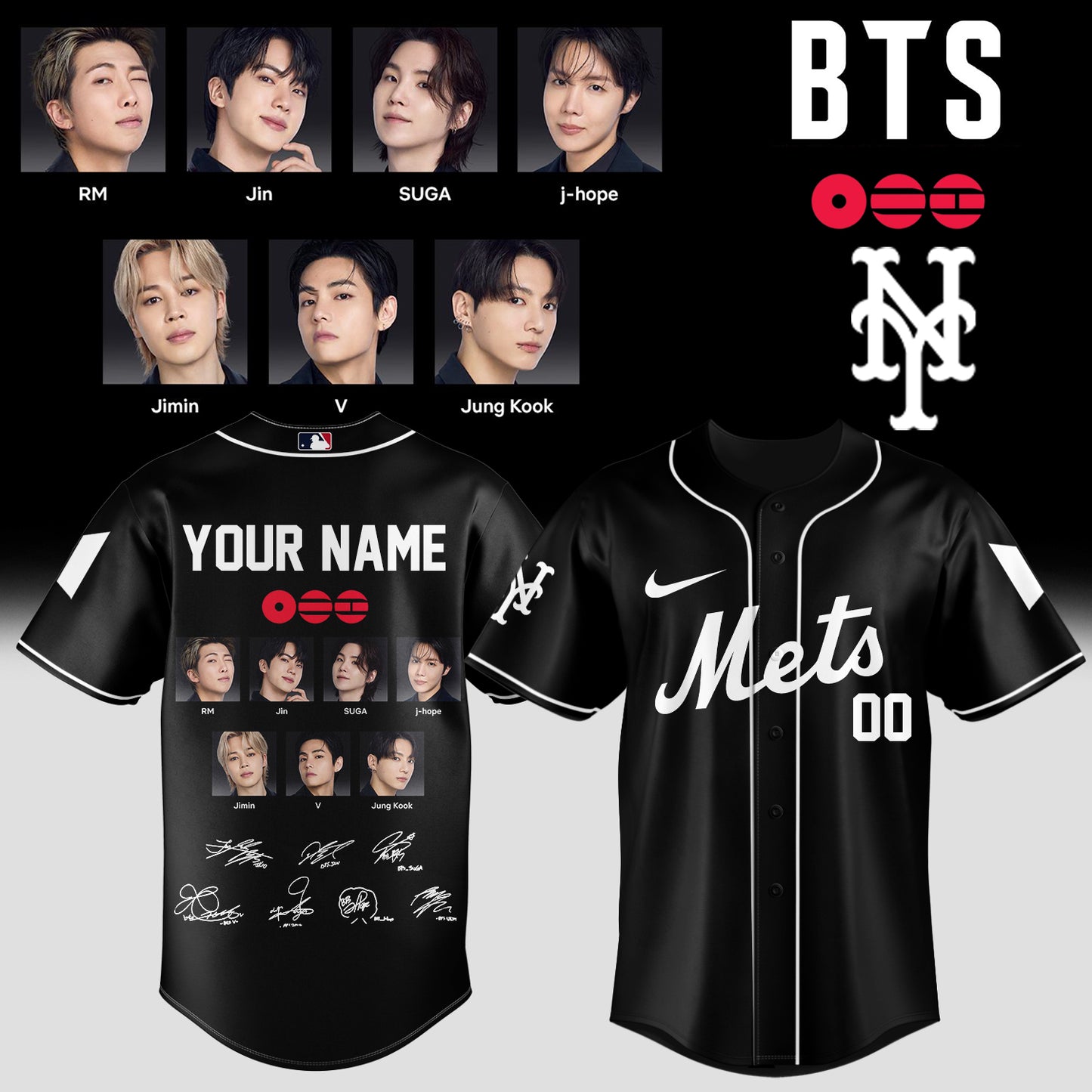 Baseball 🇺🇸 X BTS ”COMEBACK & WORLD TOUR 2026” Limited Edition – Jersey 5 (Custom Name&Custom Number)