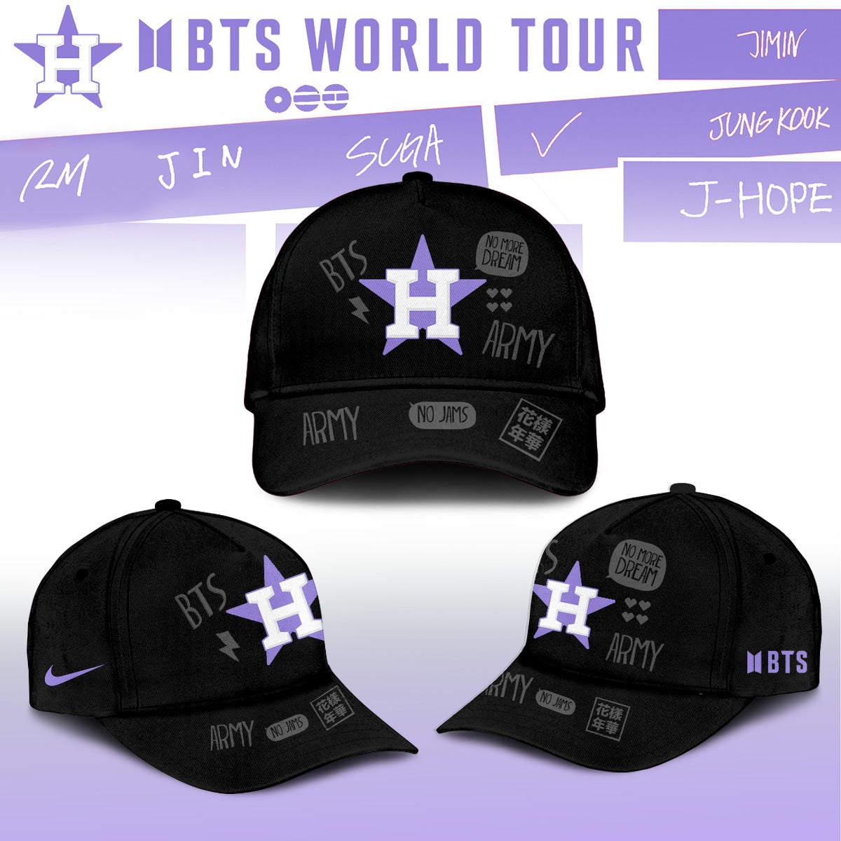 Baseball 🇺🇸 X BTS ”COMEBACK & WORLD TOUR 2026” Limited Edition – Jersey 1 (Custom Name&Custom Number)