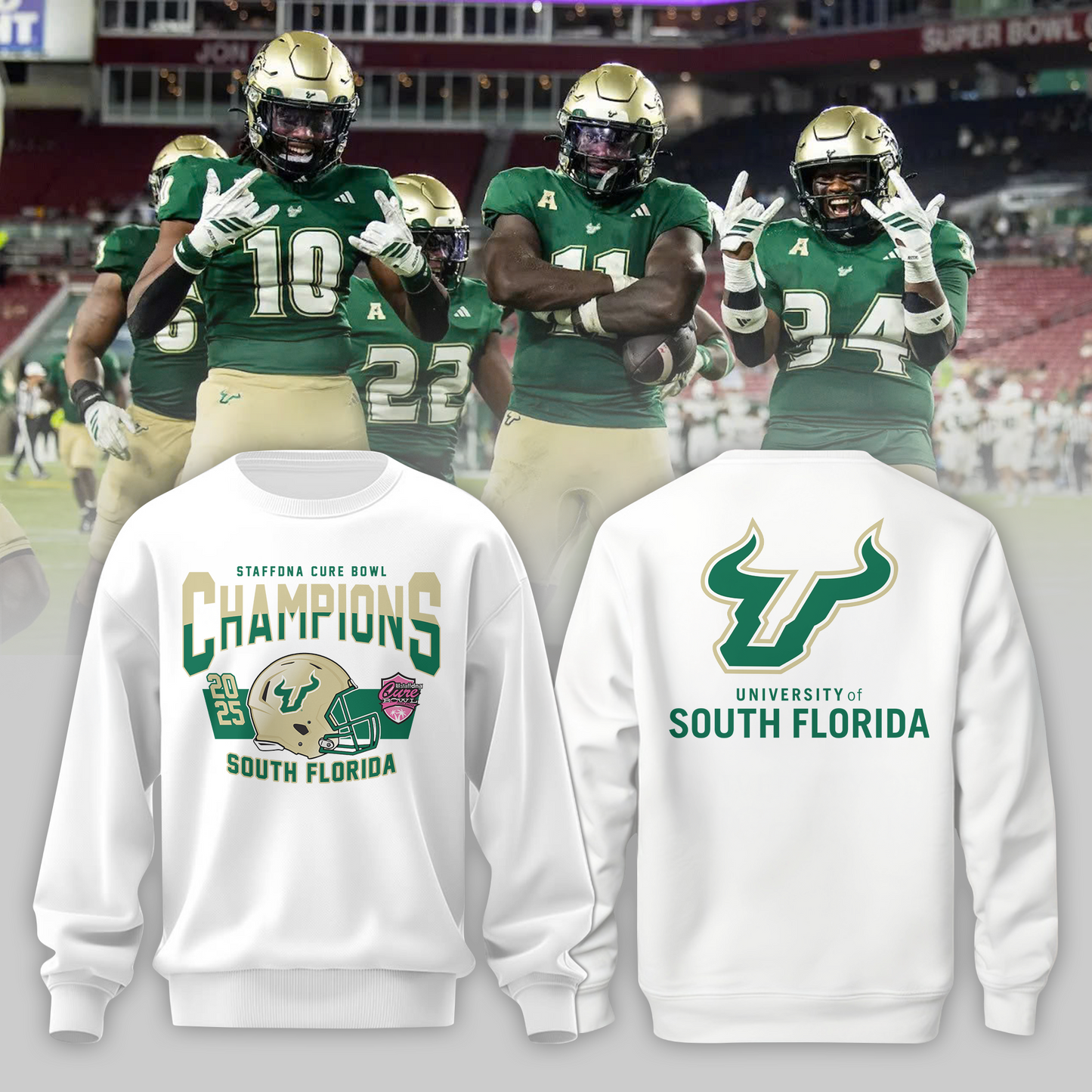 SOUTH FLORIDA 2025 STAFFDNA CURE BOWL Champions Sweater