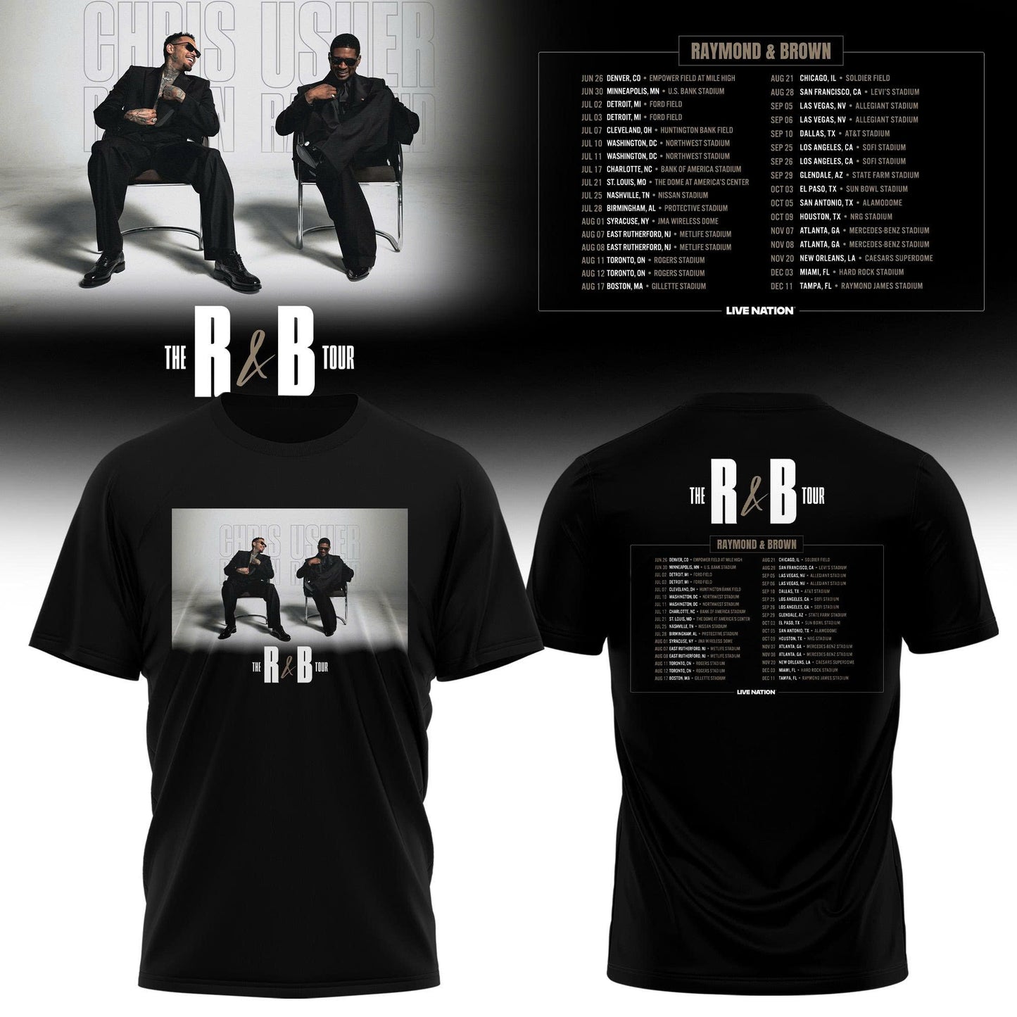 _ CHRIS BROWN x RAYMOND USHER – R&B TOUR 2026 Collection T-shirt