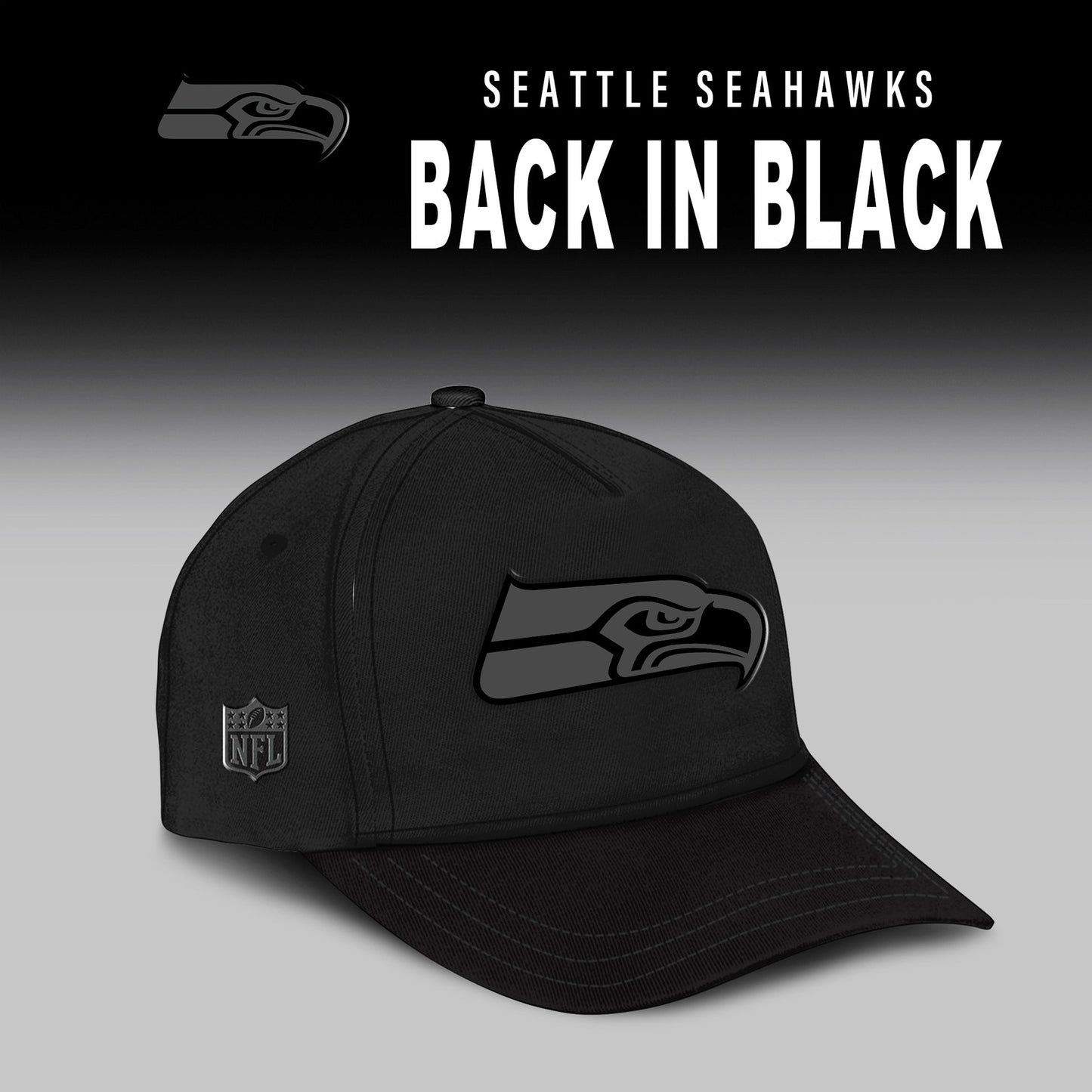 Seattle Seahawks Back In Black Half Zip Hoodie