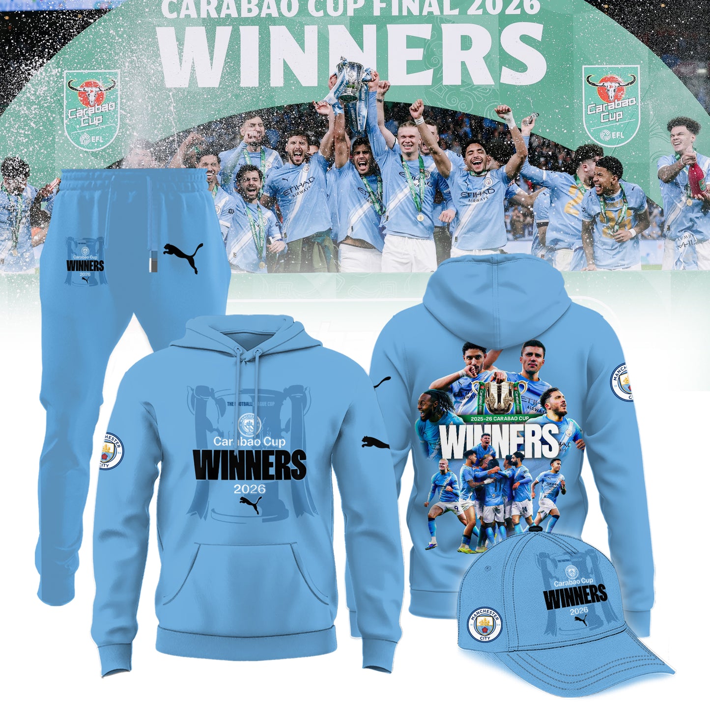 MC 2026 Carabao Cup Winners Limited Edition Hoodie