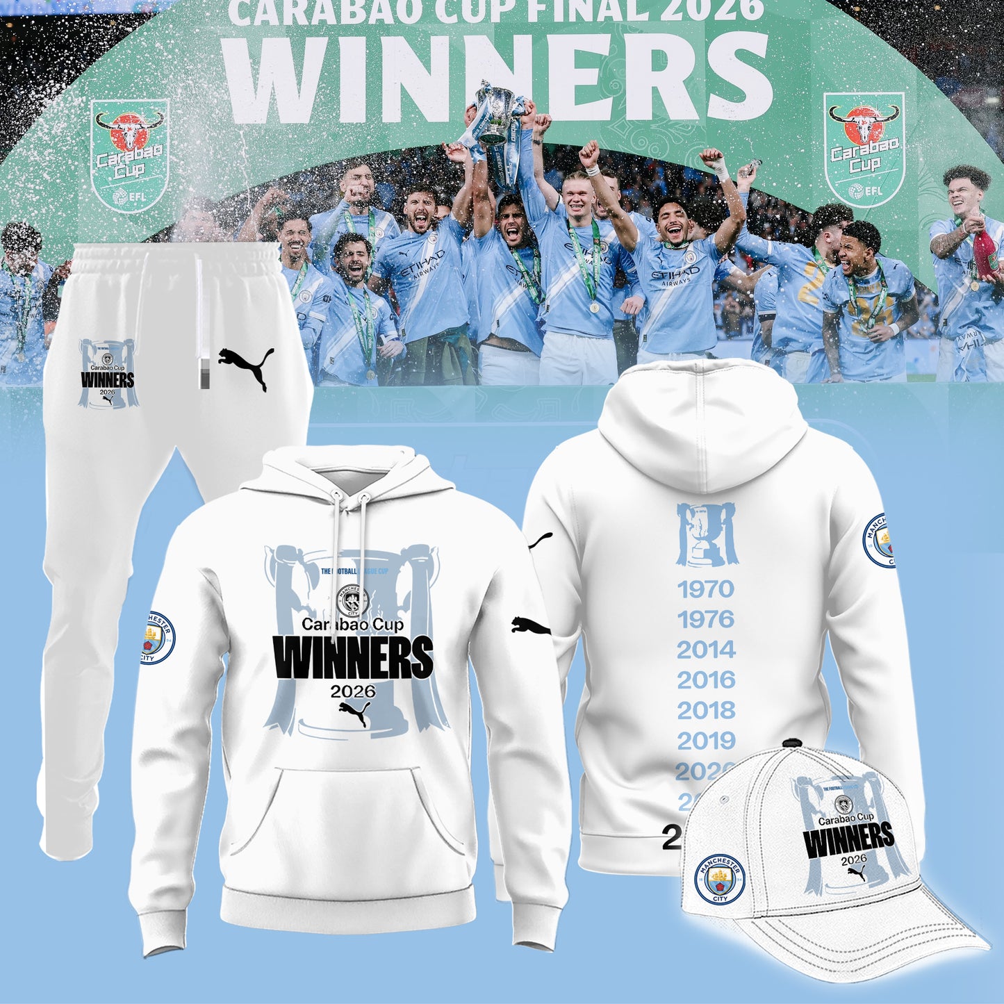 MC 2026 Carabao Cup Winners Limited Edition Hoodie