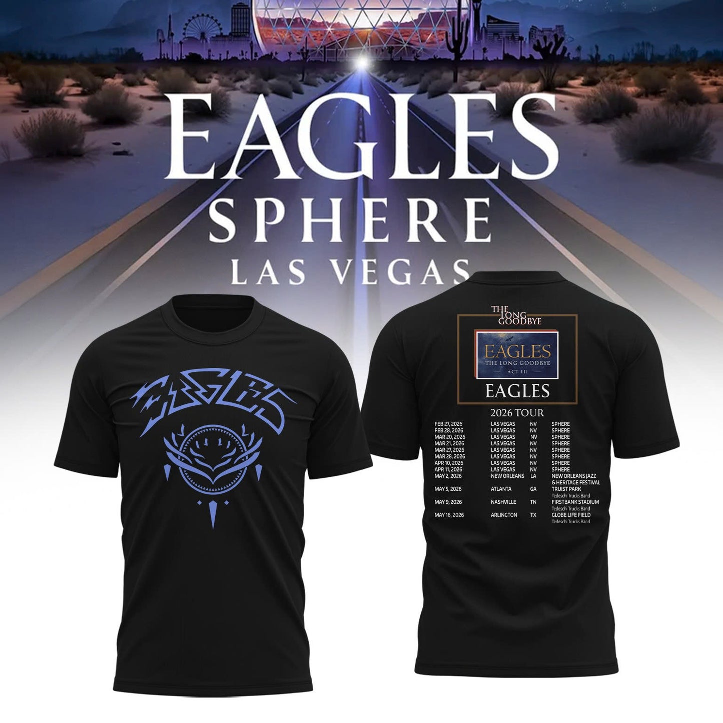 Eagles The Long Goodbye Act III 2026 Tour Tee