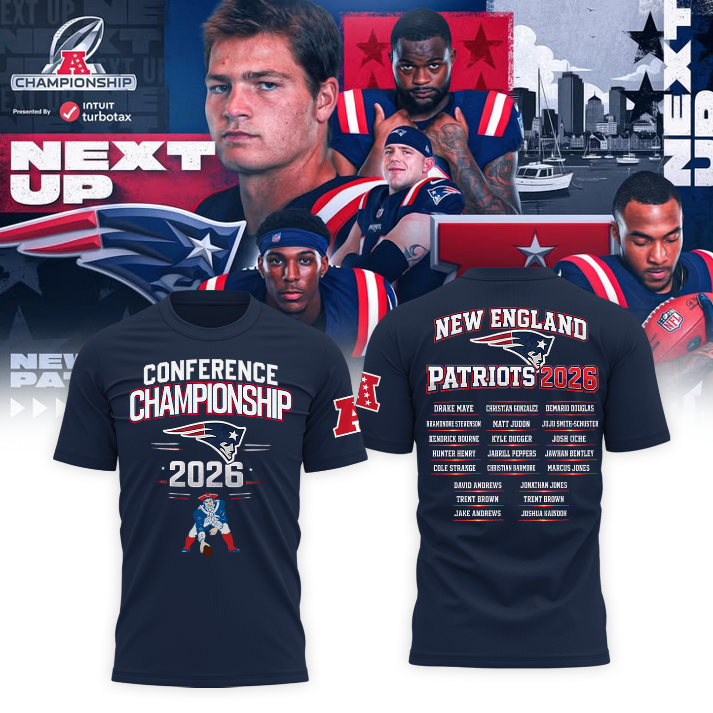 2026 AFC Championship Bound: Patriots Victory TShirt
