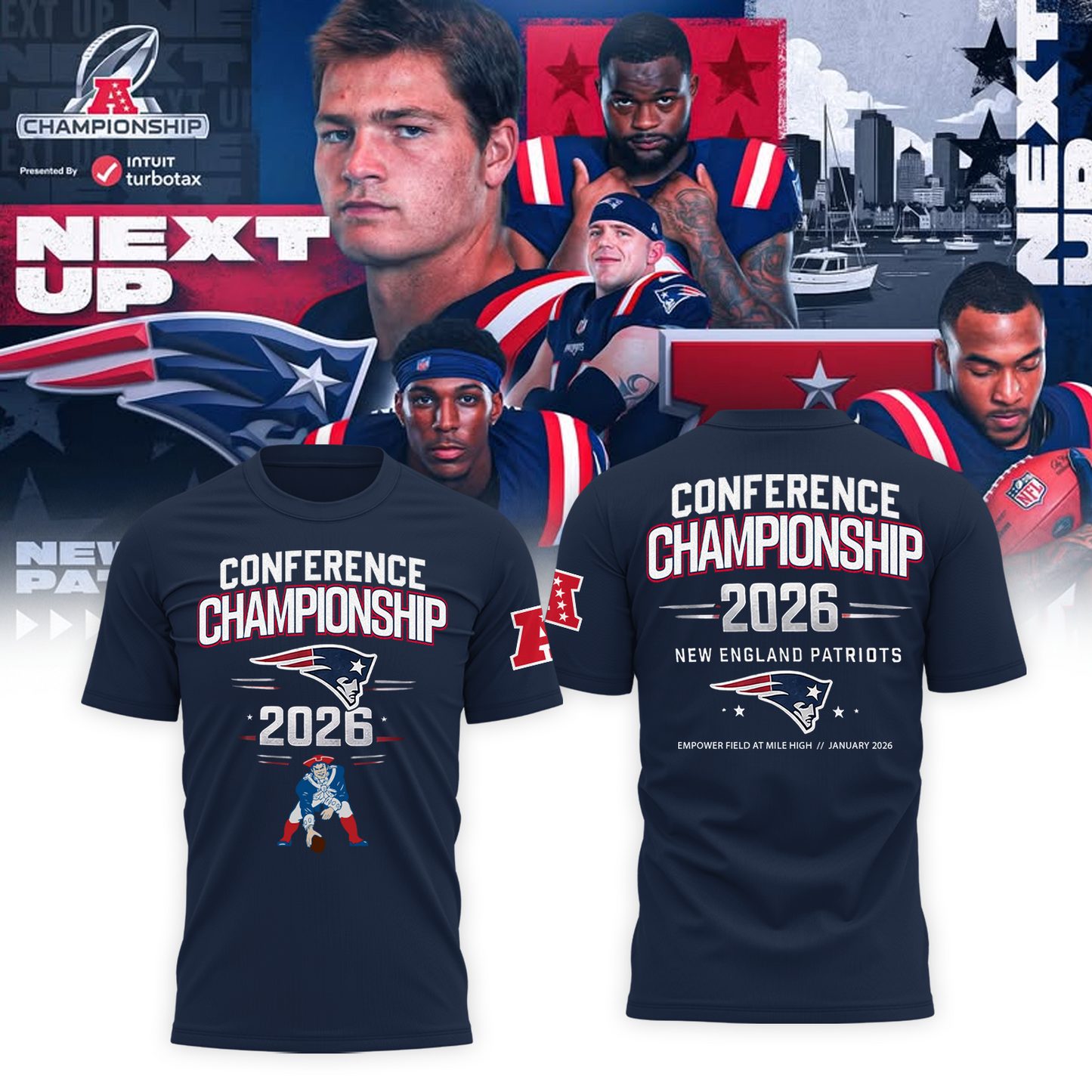 2026 AFC Championship Bound: Patriots Victory TShirt