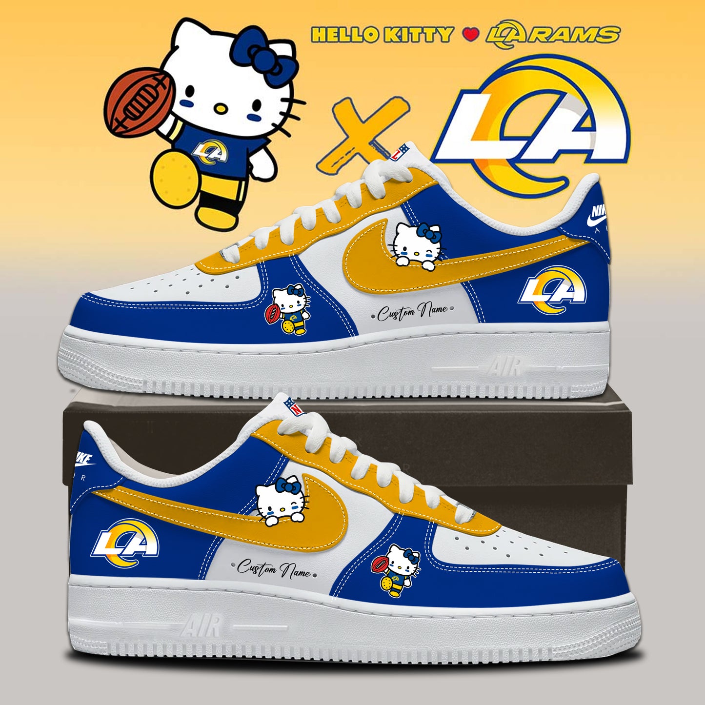 .Los Angeles Rams x Hello Kitty Limited Shoes