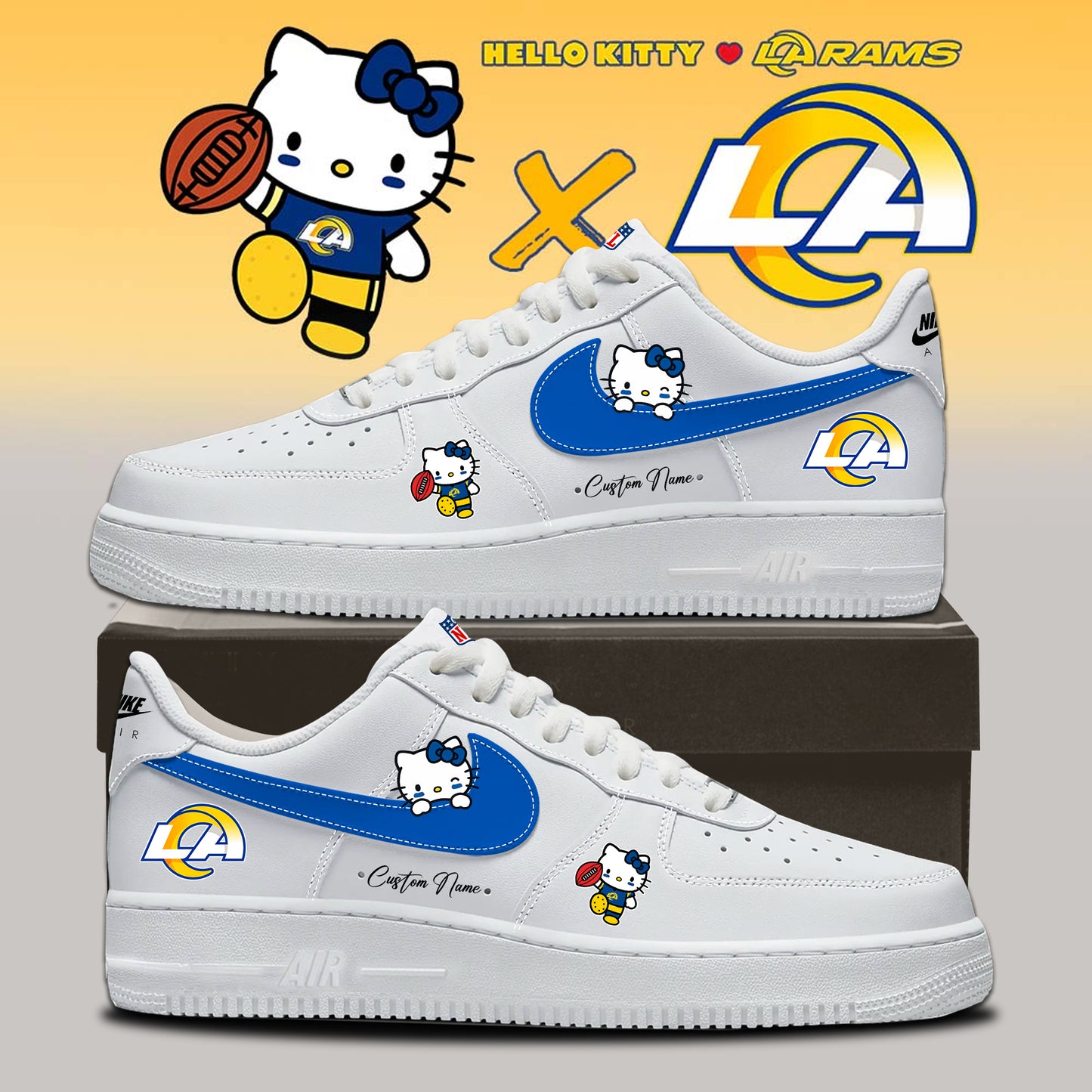.Los Angeles Rams x Hello Kitty Limited Shoes