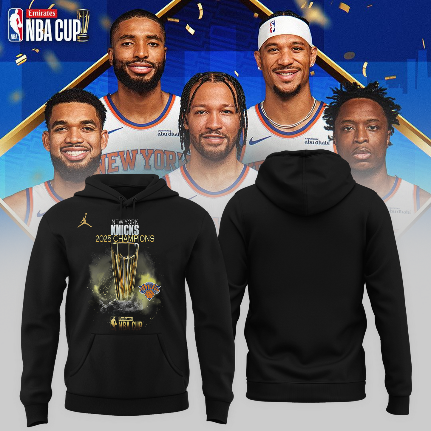 New York Knicks 2025 Cup Champions Hoodie