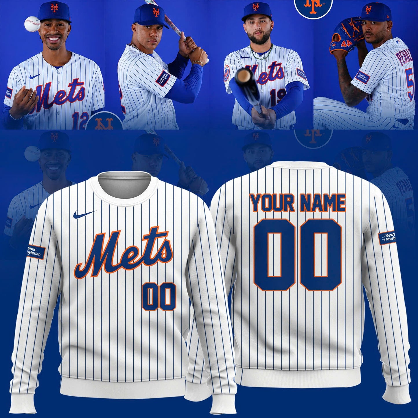 Mets Empire Pinstripe Sweater
