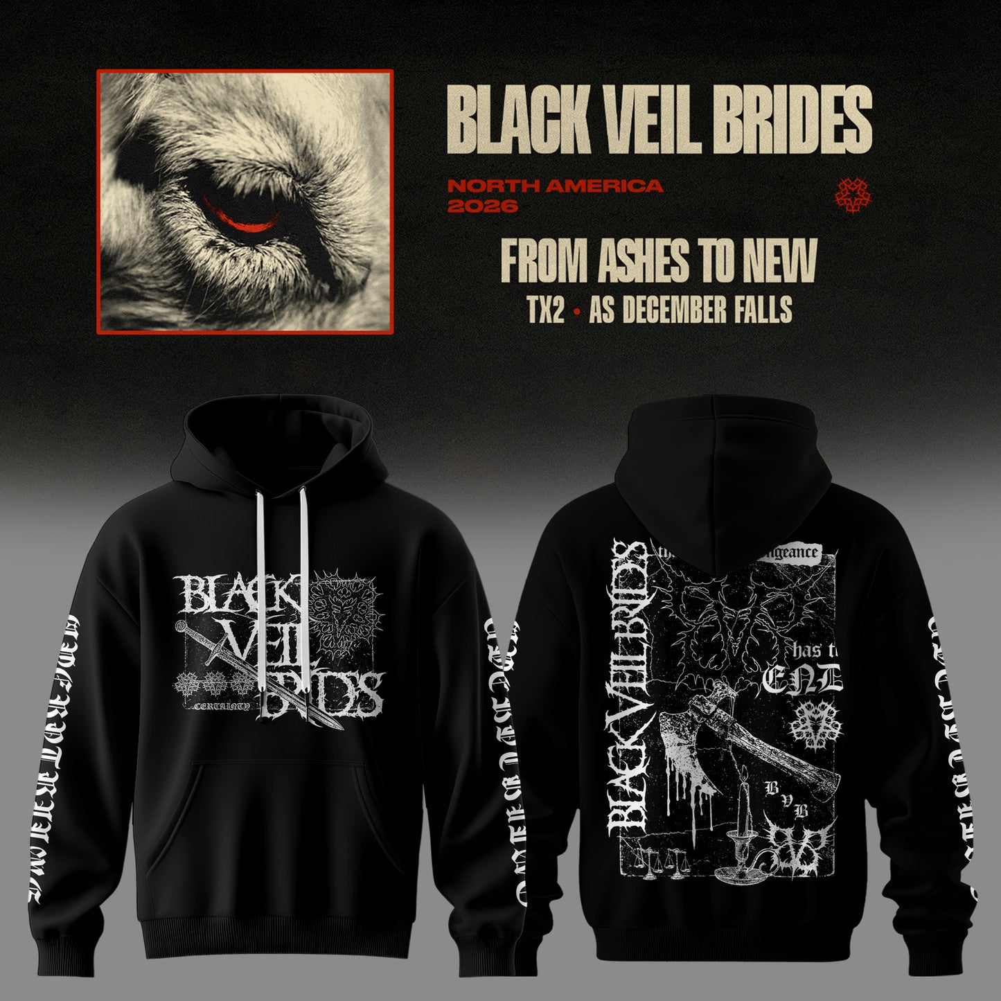 Black Veil Brides – From Ashes To New Tour (North America 2026) Limited Hoodie