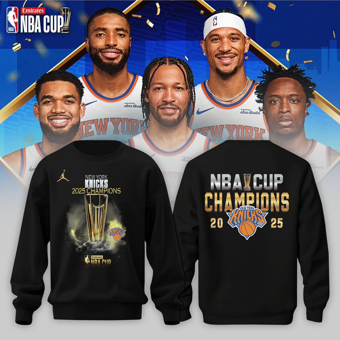 New York Knicks 2025 Cup Champions Sweater