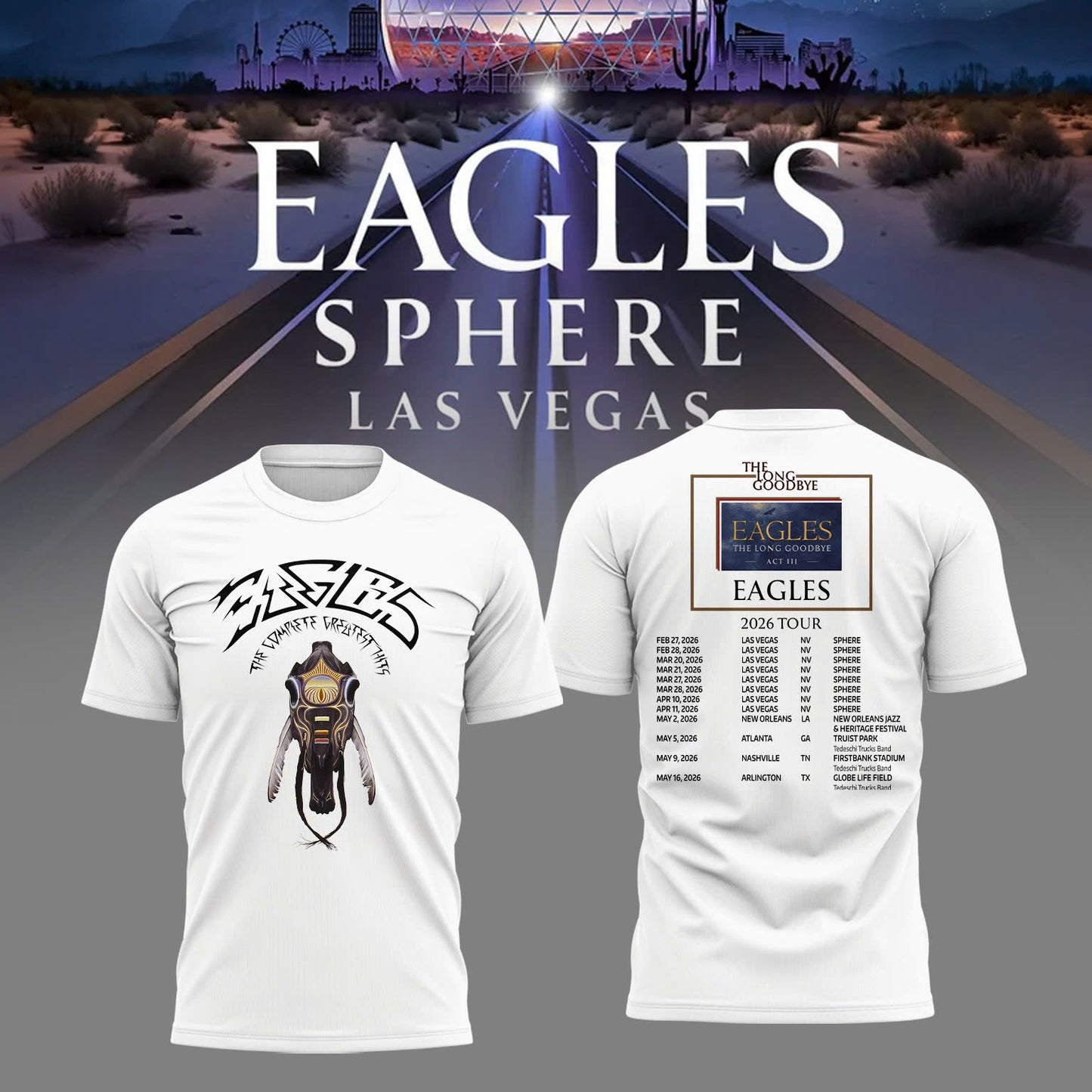 Eagles The Long Goodbye Act III 2026 Tour Tee