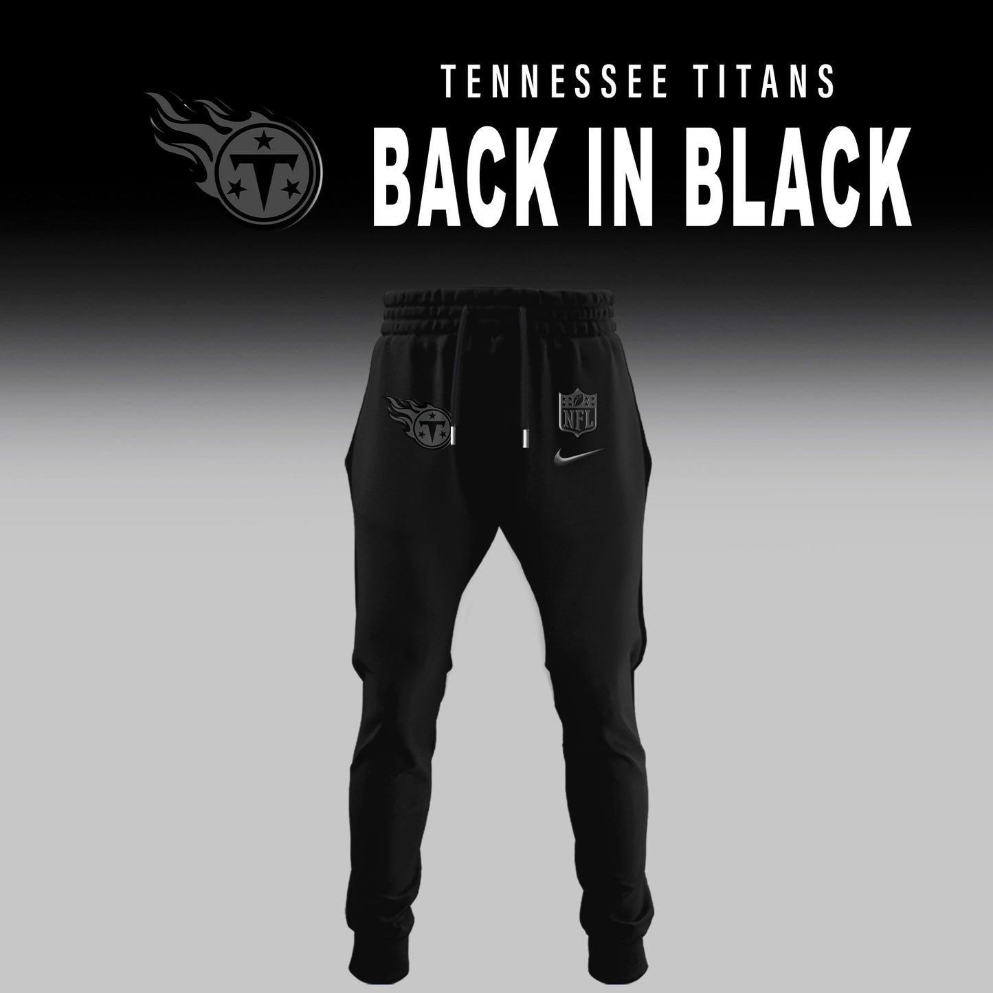 Tennessee Titans Back In Black Half Zip Hoodie
