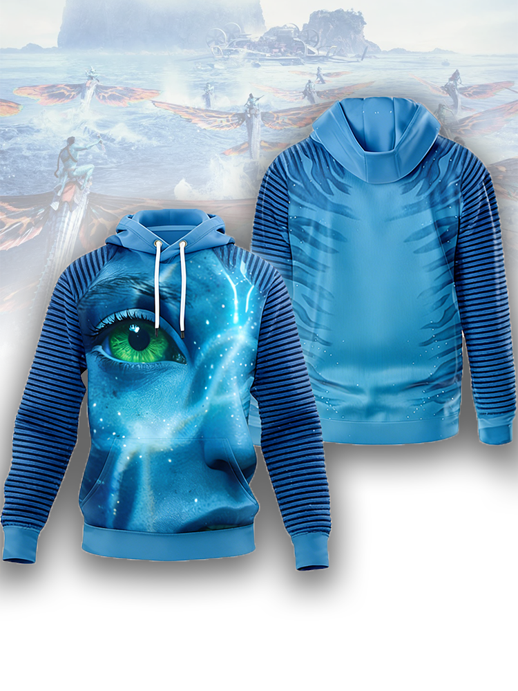Elf Eye Printed Striped Unisex Hoodie