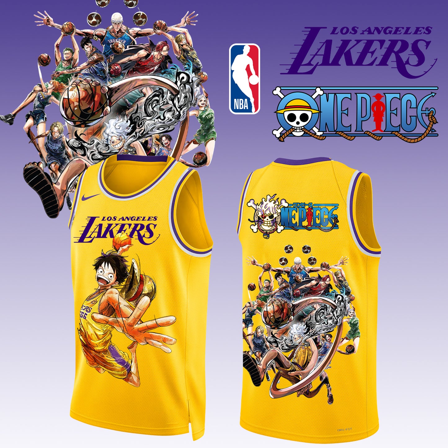 _,,ONE PIECE × NBA Los Angeles Lakers 2025 Jersey 3