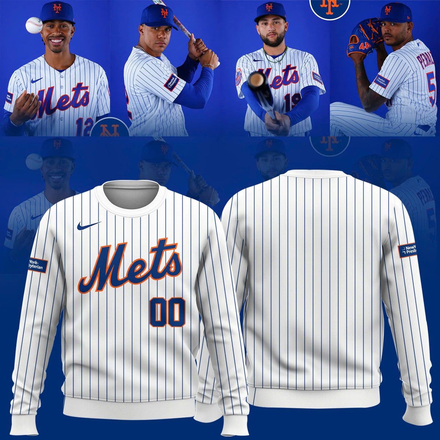 Mets Empire Pinstripe Sweater