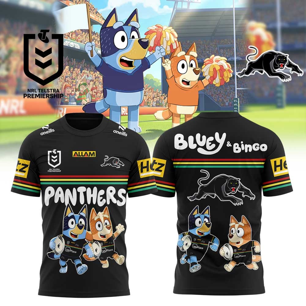 Limited Edition Panthers Bluey And Bingo T-Shirt-AB1512257004