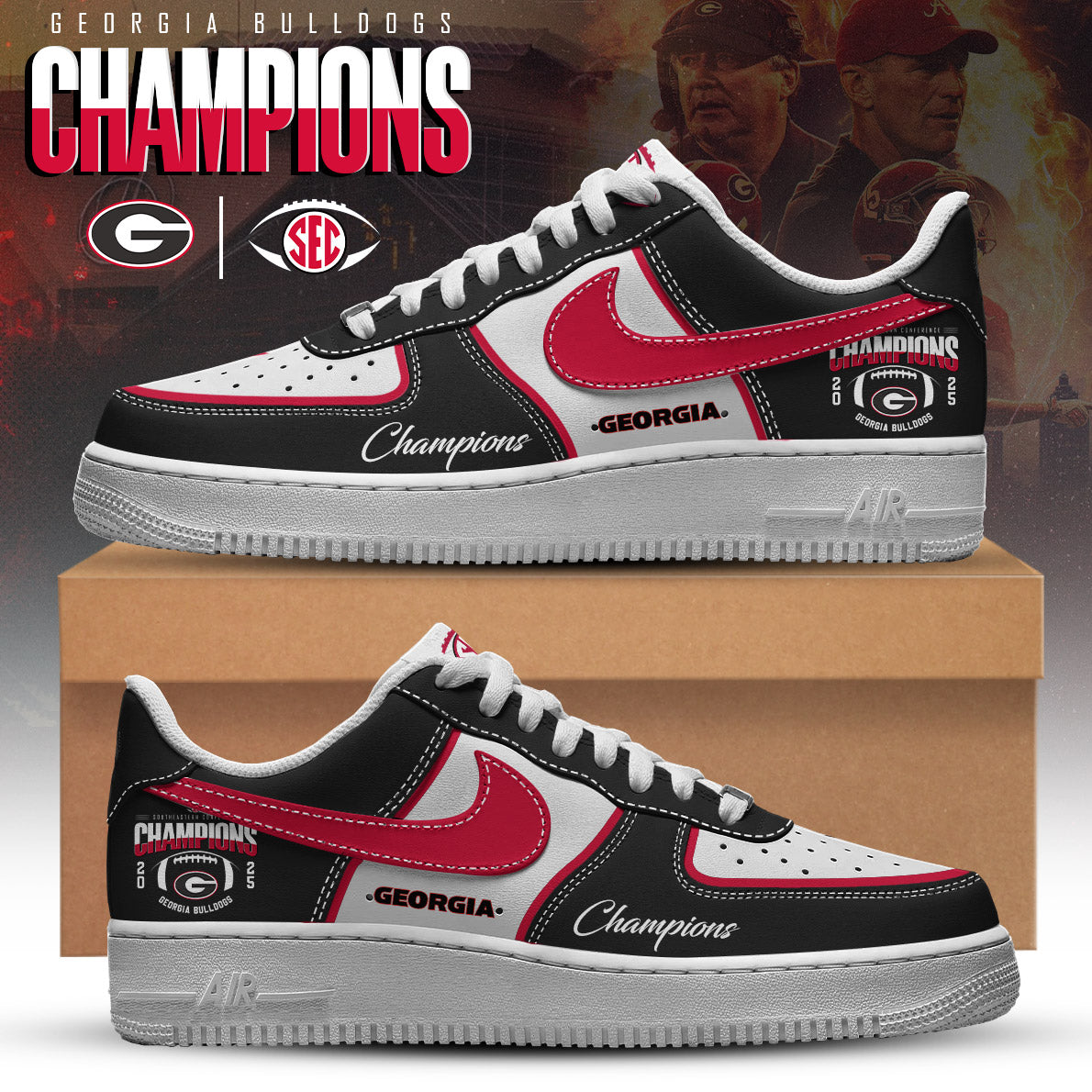 UGA Champions Air Force 1 Fashions Shoes Limited Ver 1