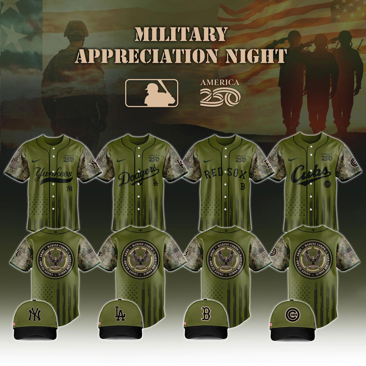 .Baseball x Military Appreciation 250 America Jersey Limited Edition 2026 V2