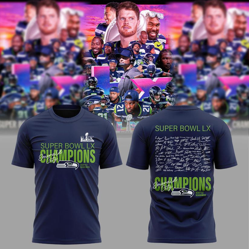 Seattle Seahawks Super Bowl LX Champions Limited Edition T.shirt