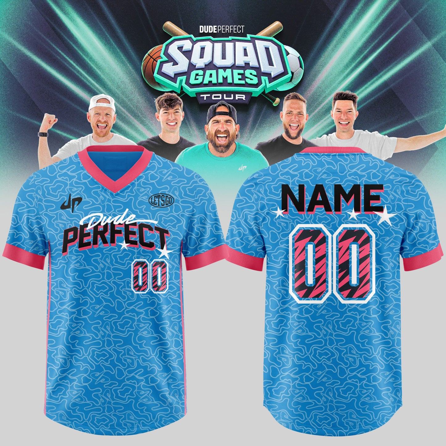 Dude Perfect – Squad Games Tour 2026 Customize Football Jersey