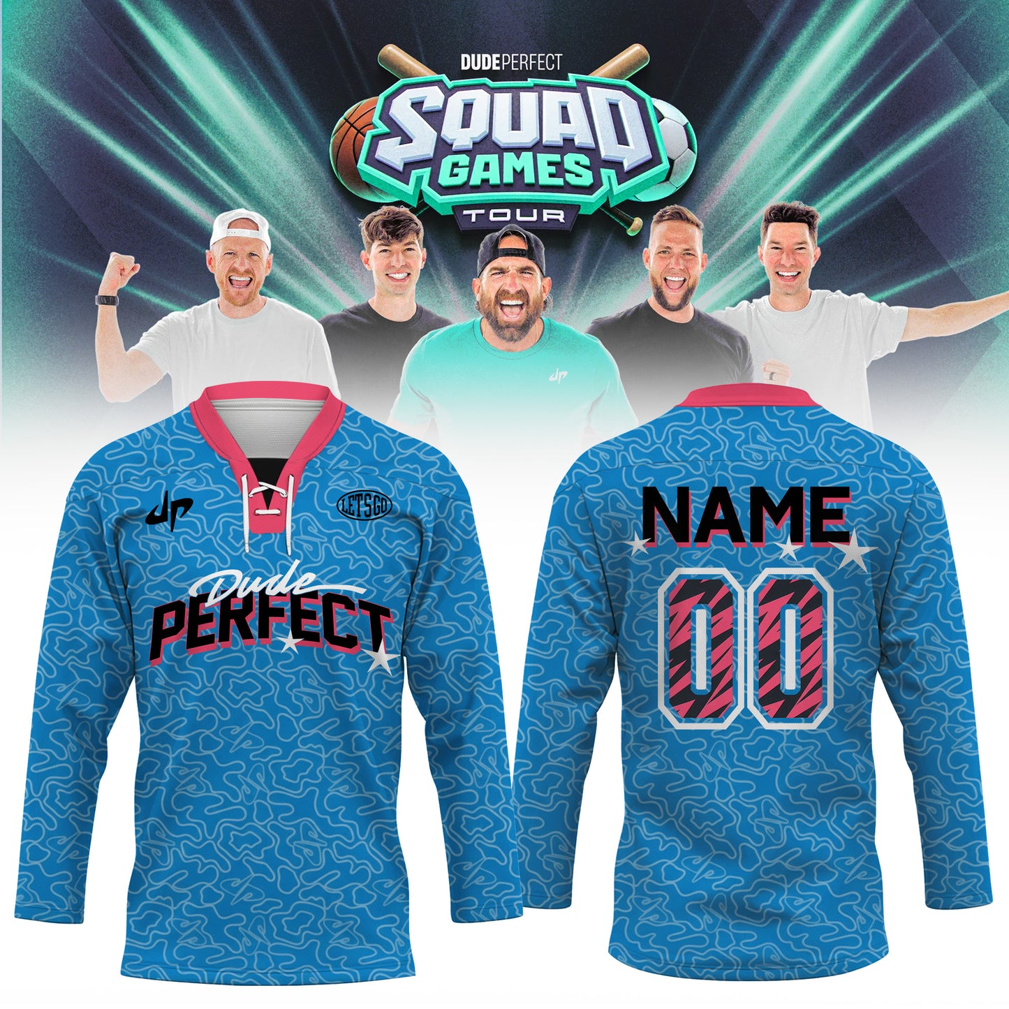 Dude Perfect – Squad Games Tour 2026 Customize Hockey Jersey