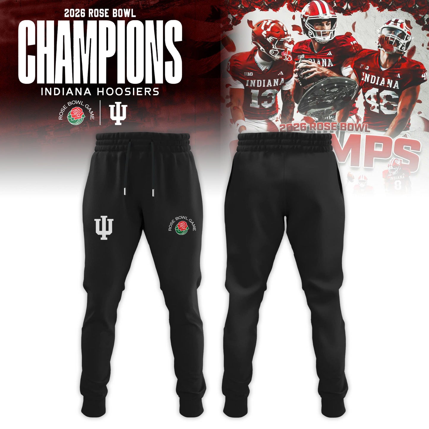 Indiana Hoosiers 2026 Rose Bowl Champions Hoodie
