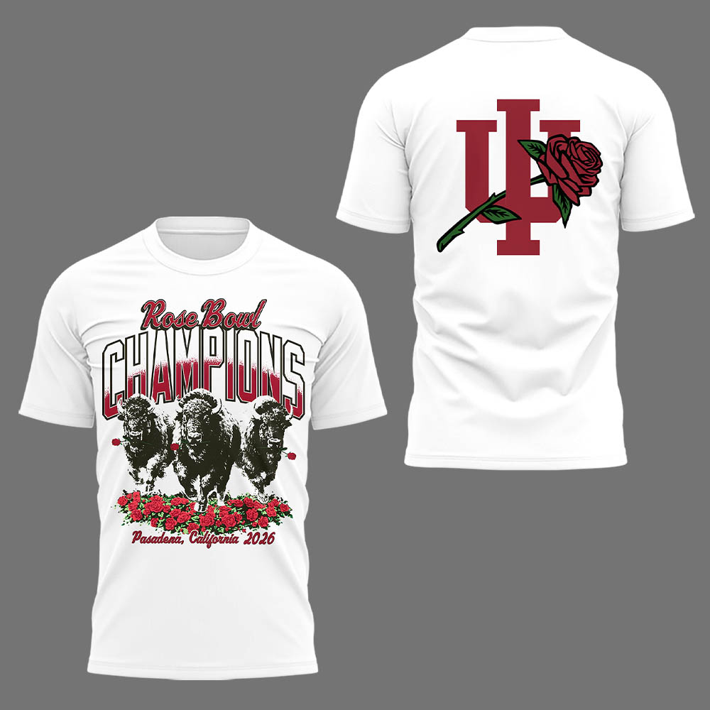 Indiana Football x 2026 Rose Bowl Champion TShirt-LL260102039