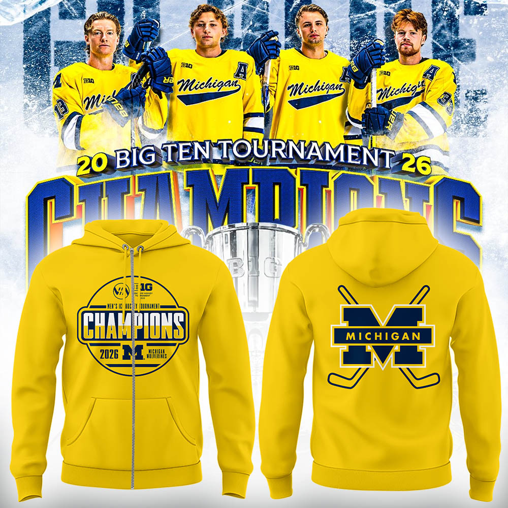Limited Edition Michigan The Hockey Tournament Champions 2026 Zip Hoodie