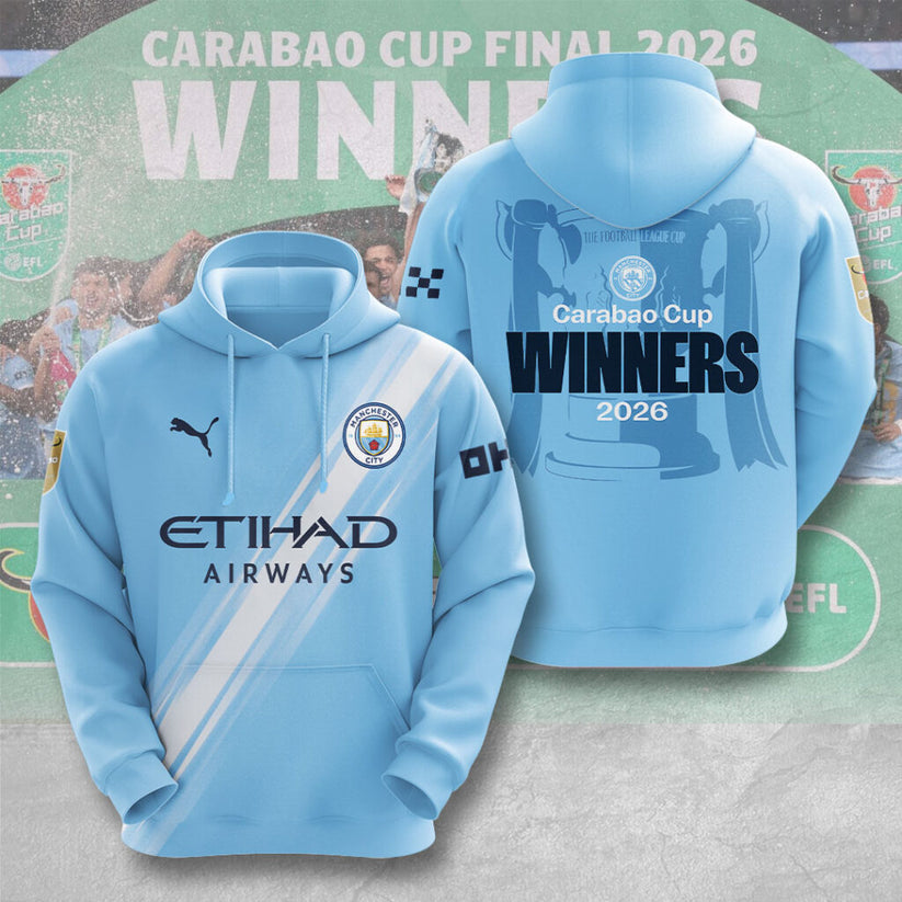 Manchester City Carabao Cup Winner’s 2026 3D Hoodie
