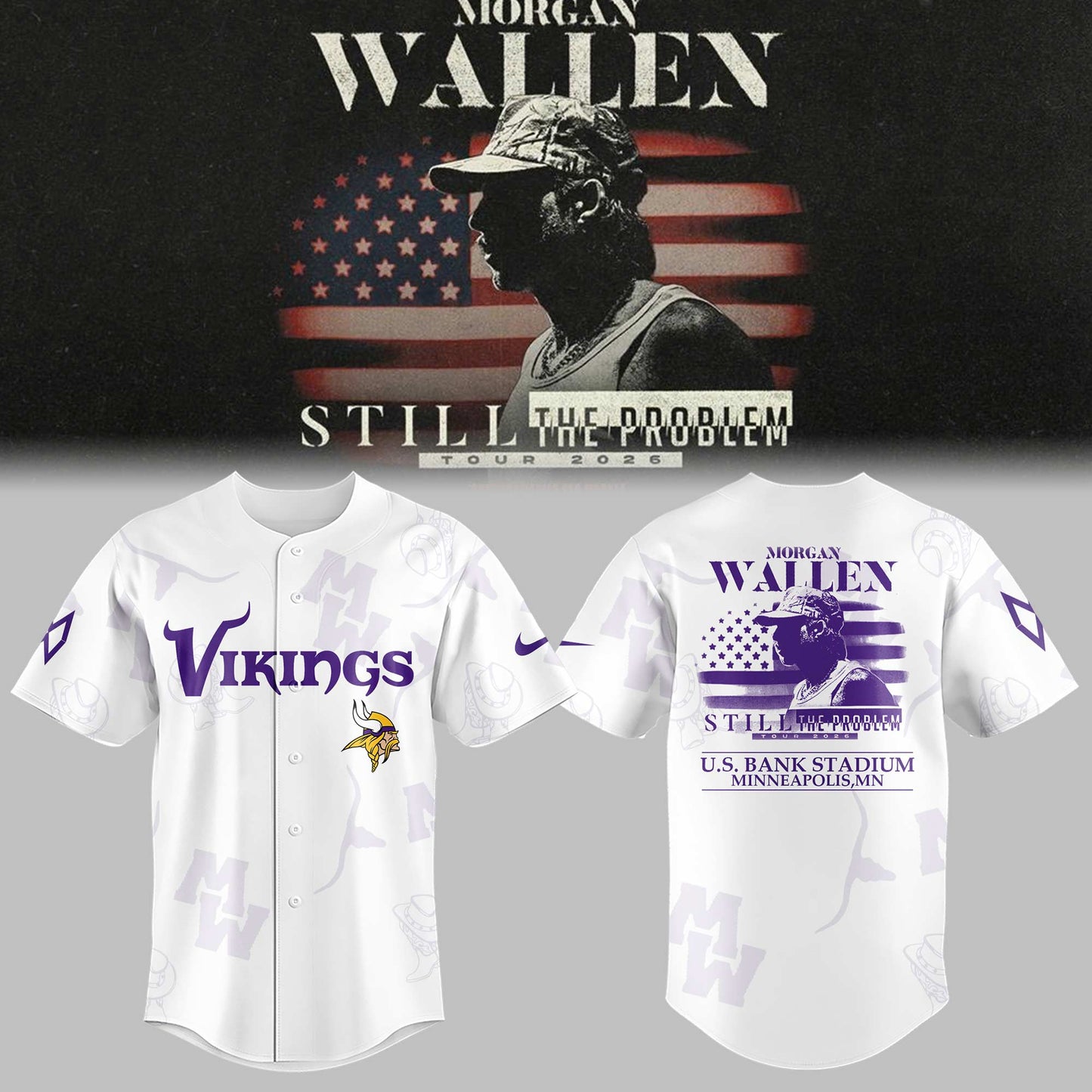Limited Editon Still The Problem Tour U.S Bank Stadium Jersey-ND04072628