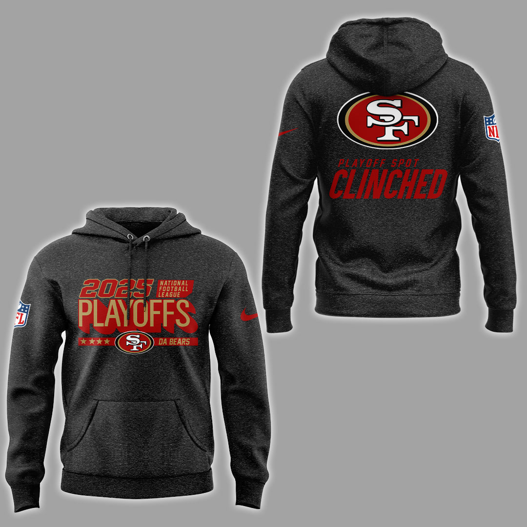 Limited Edition 2025 49ers Playoffs Clinched Hoodie-ND12222537