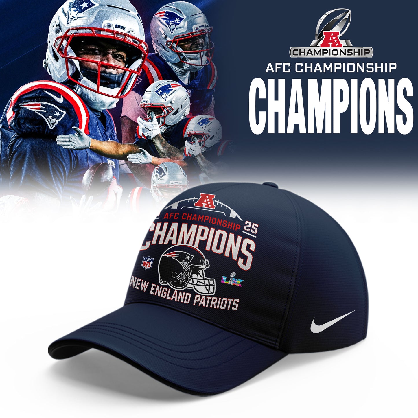 __NE.Patriots 2025 AFC Champions Limited Hoodie