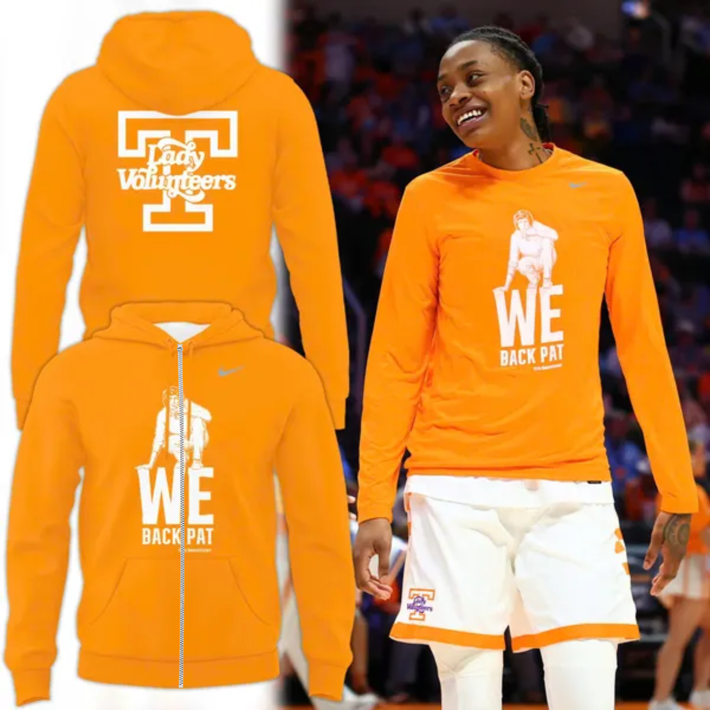 Tennessee Lady Vols Basketball “We Back Pat” ZipHoodie - Limited Edition