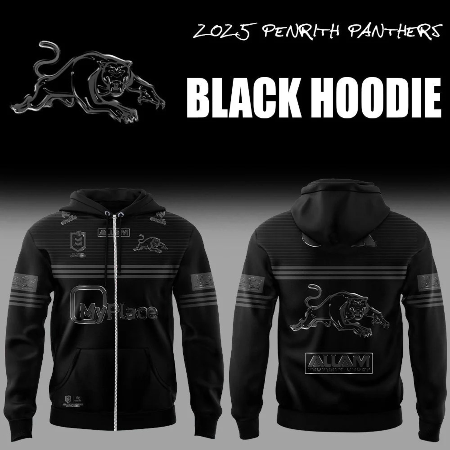Limited Edition Panthers Back In Black ZipHoodie