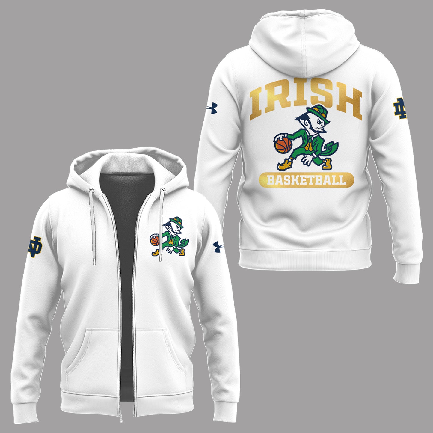 Limited Edition ND Basketball New Logo Zip Hoodie-PA121025004