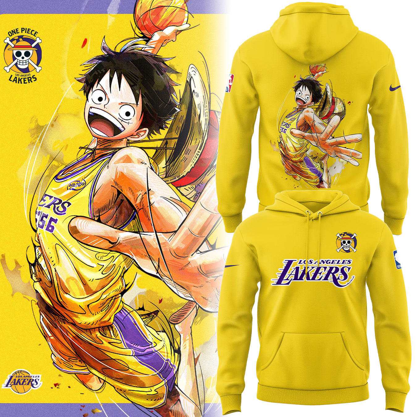 LA Lakers - Luffy OnePiece Night Hoodie