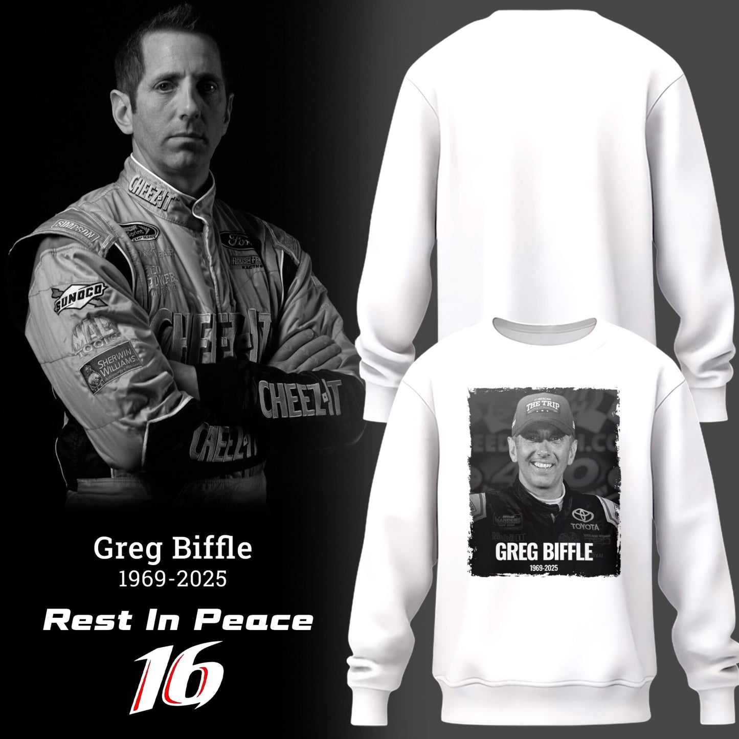 Limited Edition Rest In Peace Greg Biffle SweatShirt-PU25121935