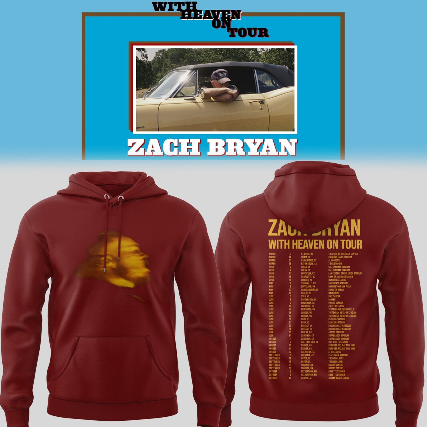 Limited Zach “With Heaven On Tour 2026.” Hoodie-PU26030708