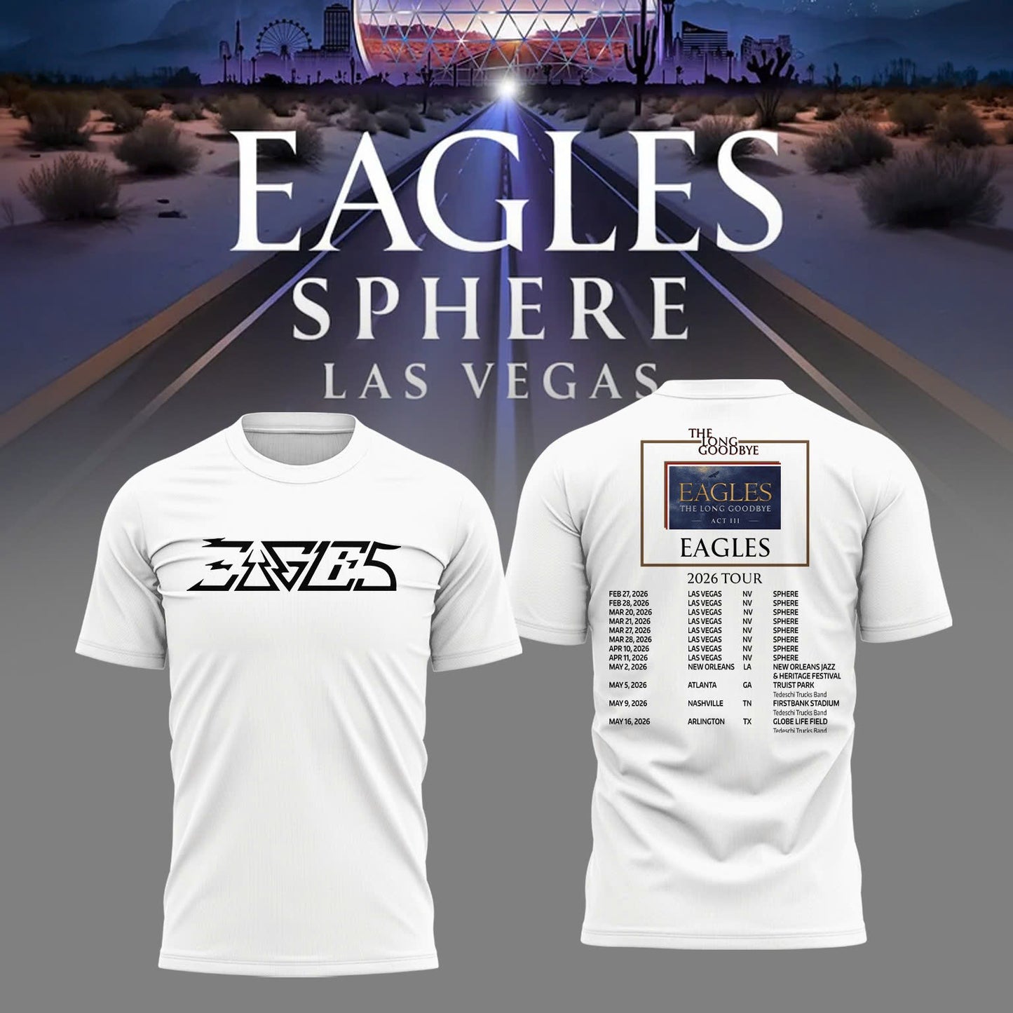 Eagles The Long Goodbye Act III 2026 Tour Tee