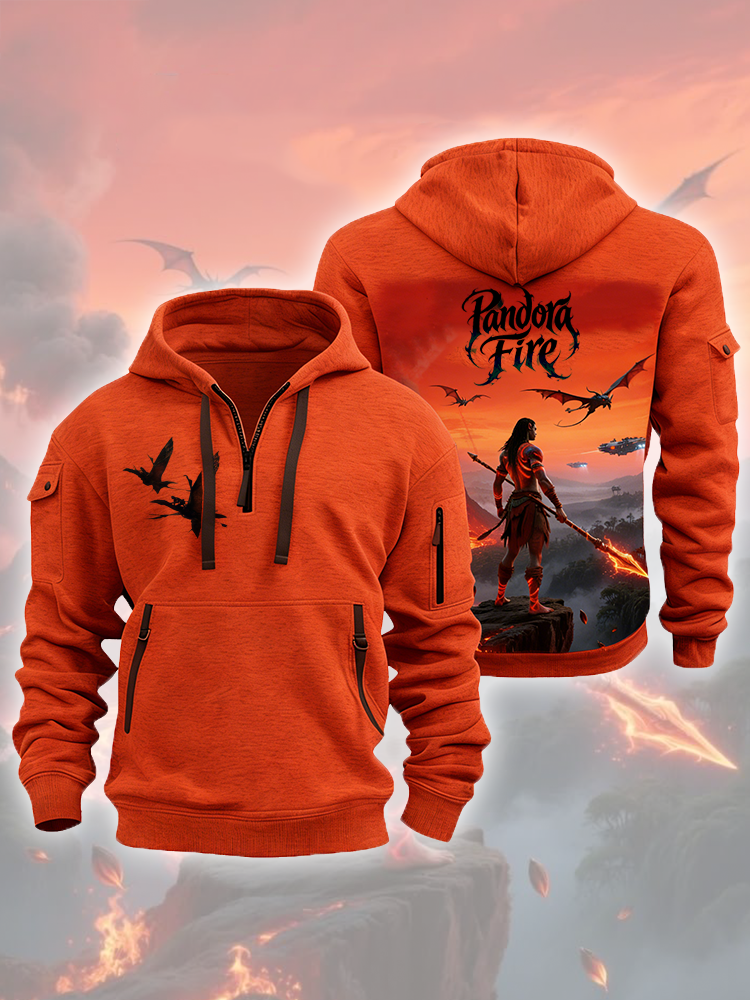 Fire Clan Soaring Printed Unisex Zipper Hooded Sweatshirt
