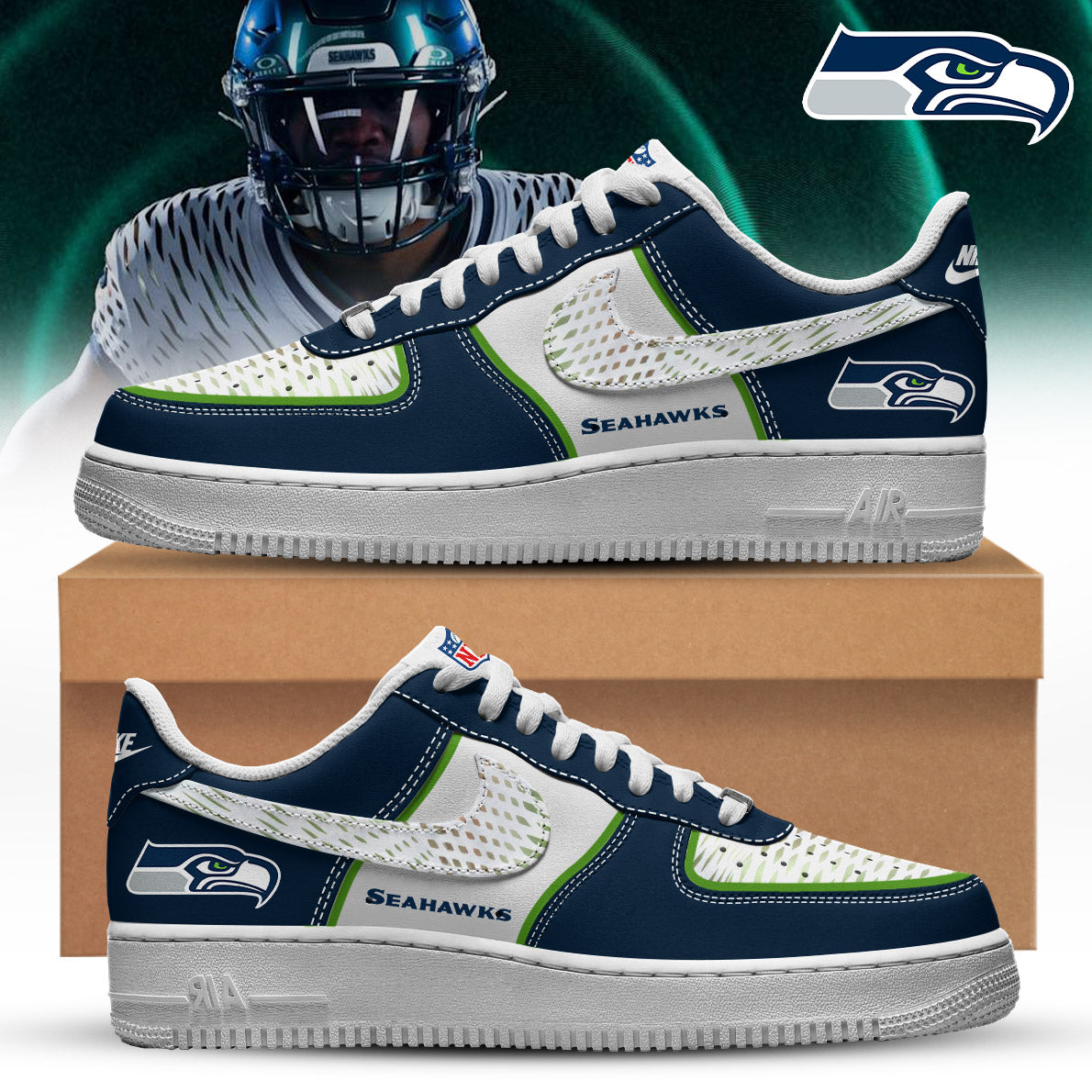 Jaxon Smith-Njigba Wolf Gray Seattle Seahawks 2025 Rivalries Collection Limited Jersey Air Force 1