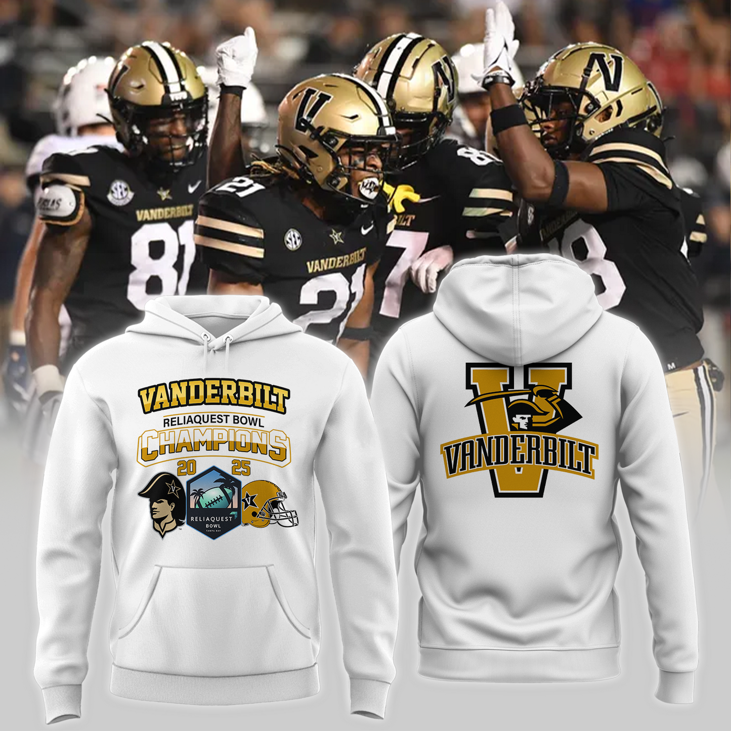 VANDERBILT 2025 RELIAQUEST BOWL Champions Hoodie Limited Edition