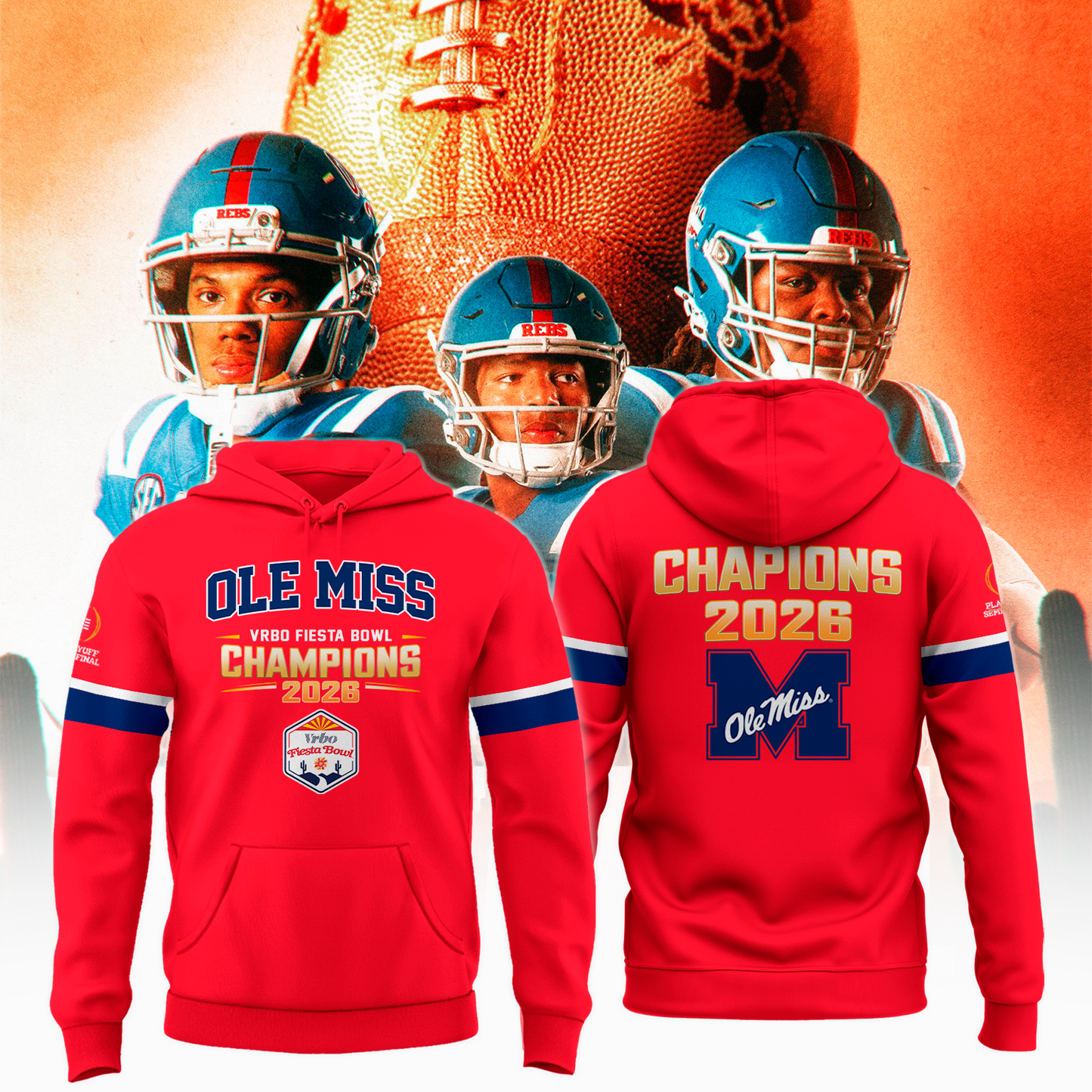 Ole Miss Rebels 2026 VRBO FIESTA BOWL Champions Hoodie