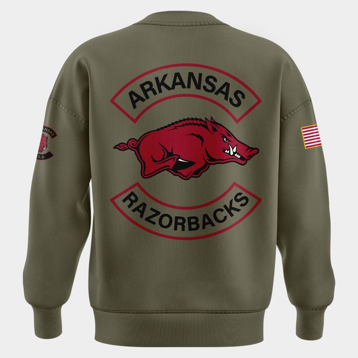 Limited Edition Arkansas Razorbacks 2025 Military Appreciation sweatshirt