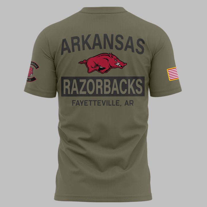 Limited Edition Arkansas Razorbacks 2025 Military Appreciation t-shirt