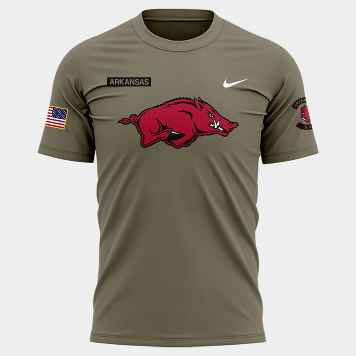 Limited Edition Arkansas Razorbacks 2025 Military Appreciation t-shirt.