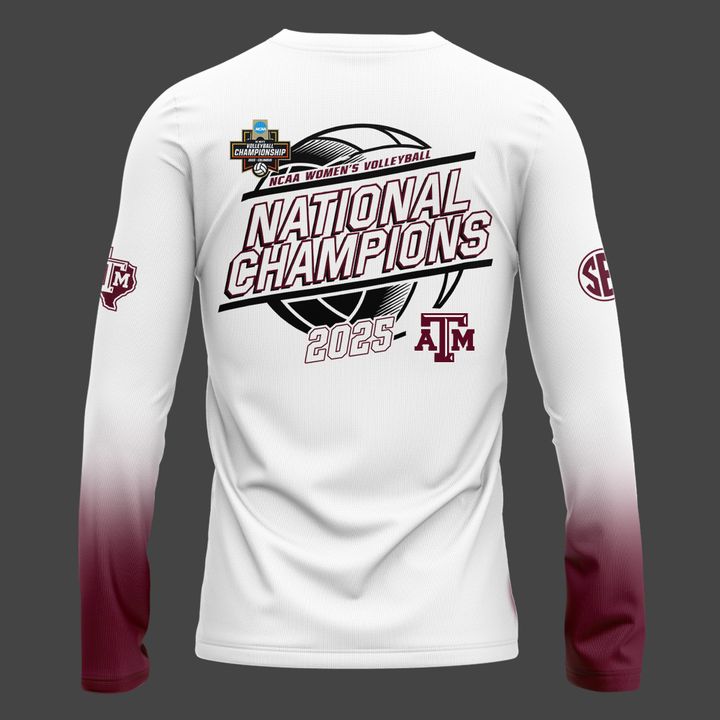 2025 Limited edition Long Tee Texas A&M Aggies women's volleyball National Champions for fans